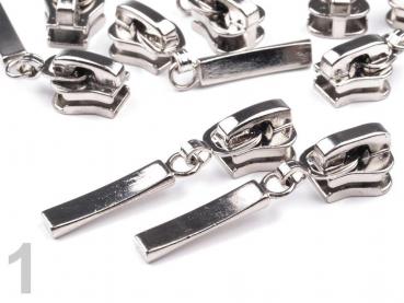 Schieber Zipper zu Krampen Reißverschlüssen 5 mm Silber 